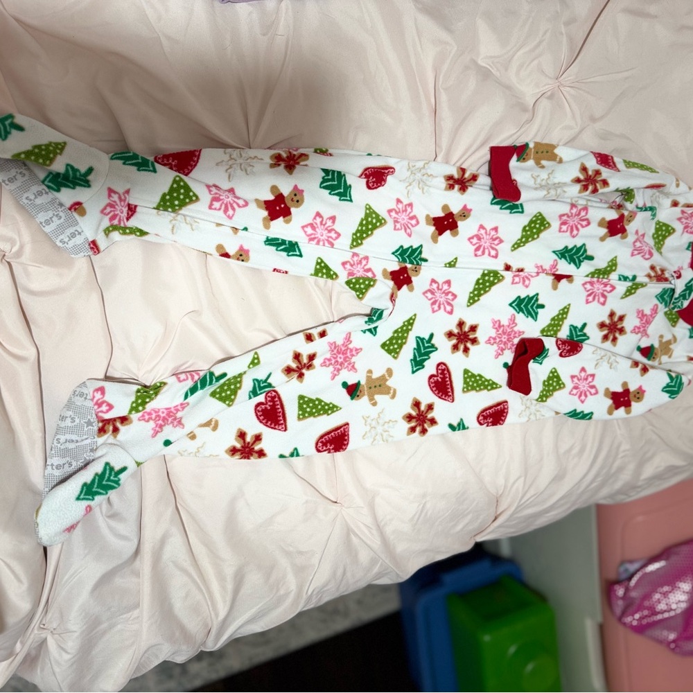 Carter's White and Red Holiday Pajama Bottoms